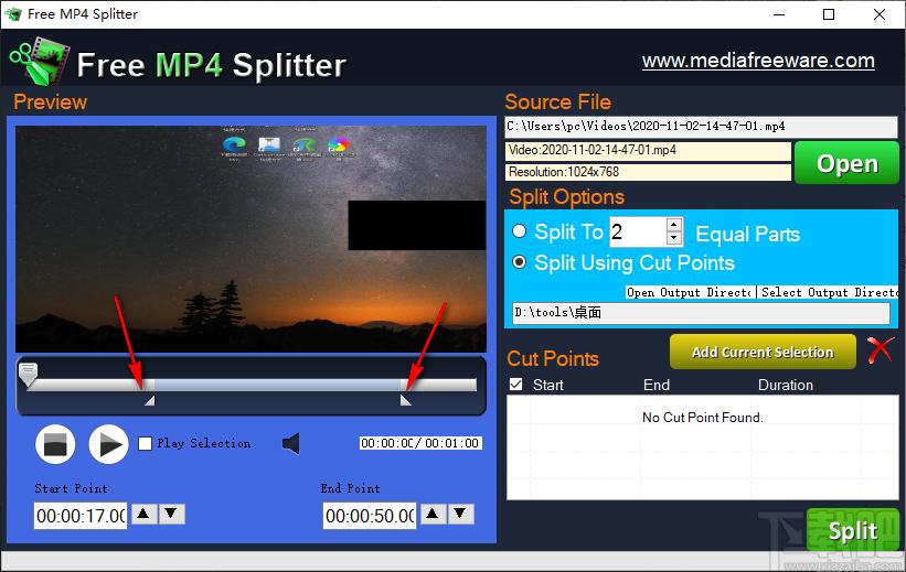 Free Mp4 Splitter下载,MP4视频剪辑软件,视频处理,视频编辑